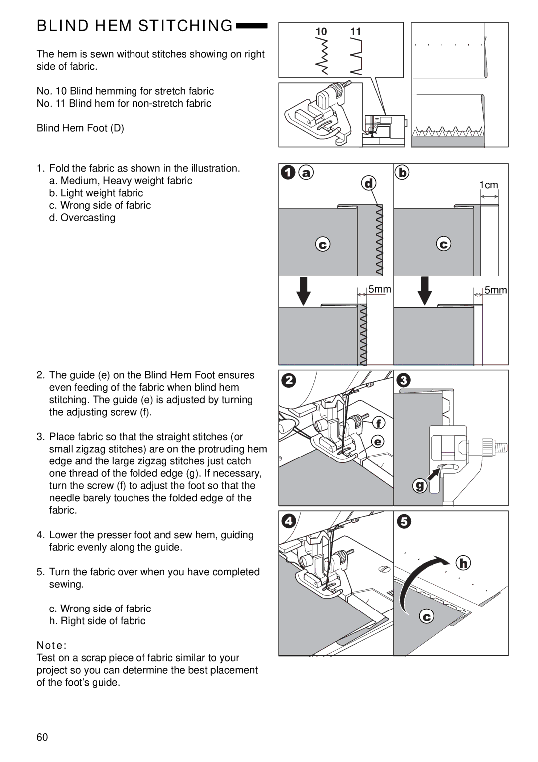 Singer 9985 instruction manual Blind HEM Stitching 