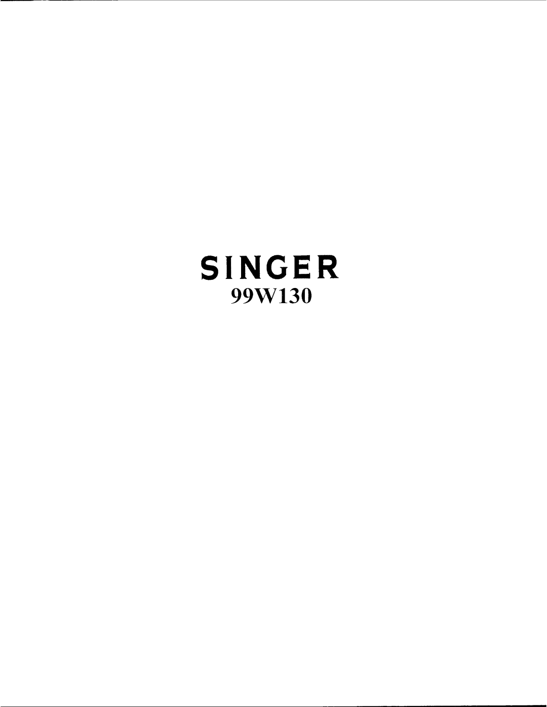 Singer 99W130 manual 