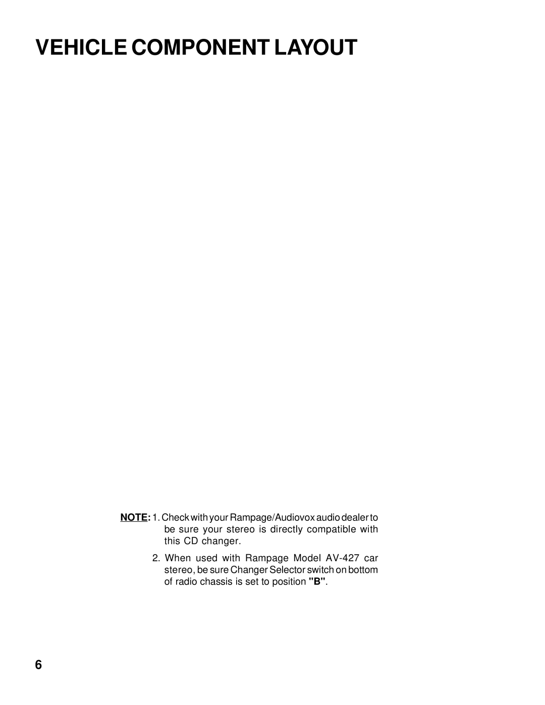 Singer ACC-31 installation manual Vehicle Component Layout 