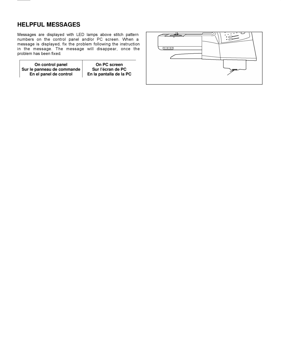 Singer CE-150 instruction manual Helpful Messages 