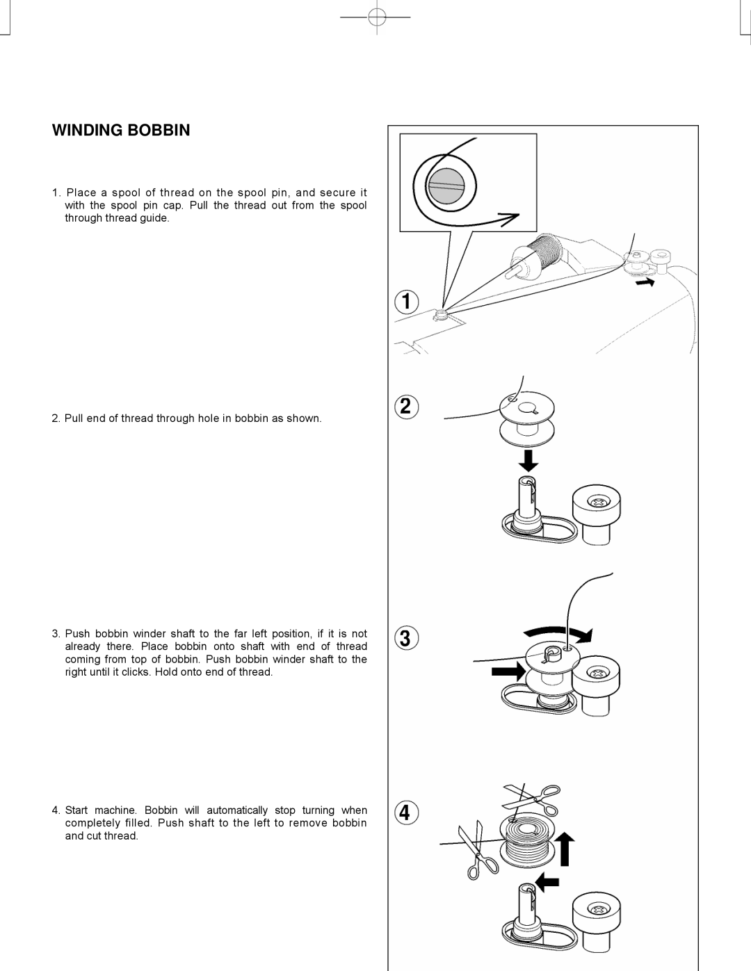 Singer CE-150 instruction manual Winding Bobbin 