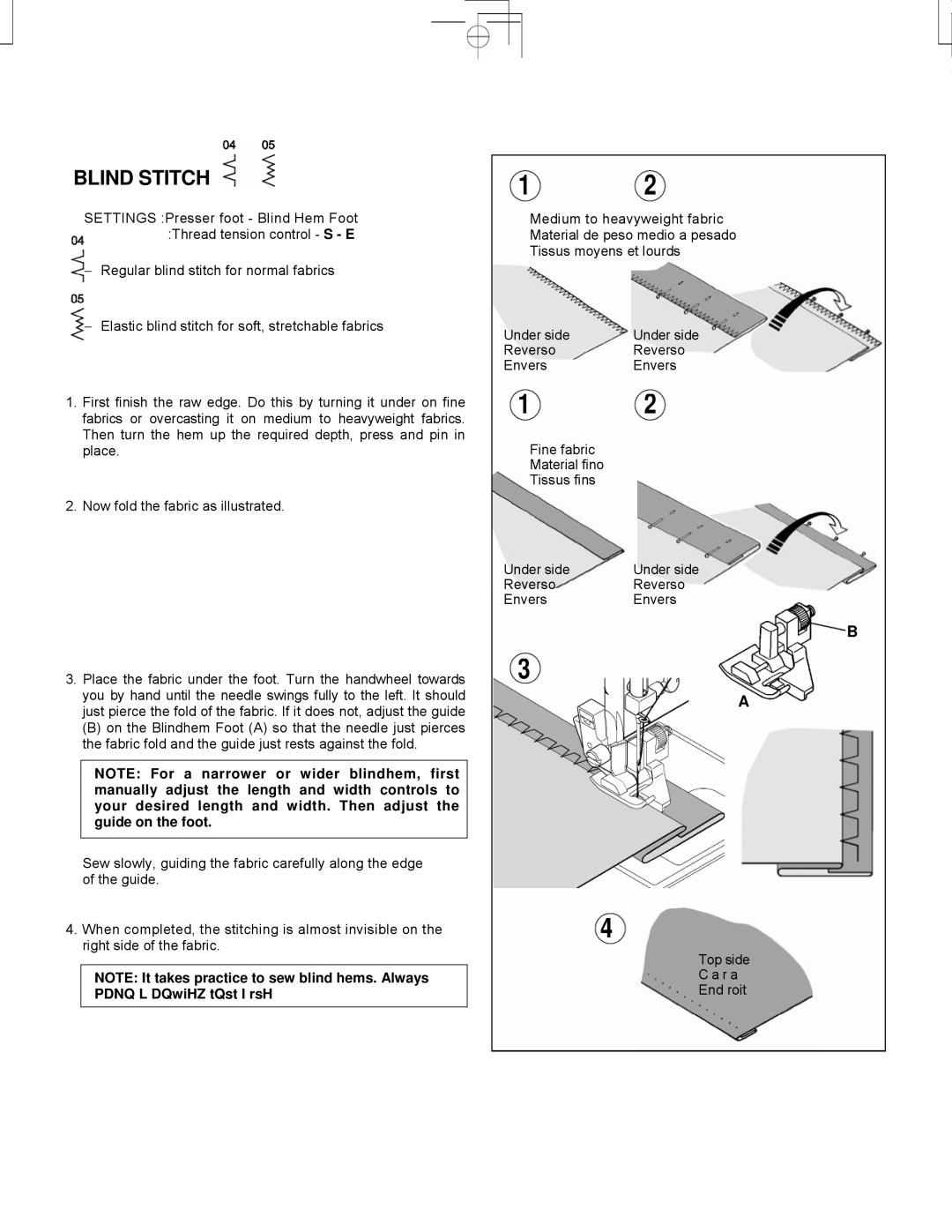 Singer CE-150 instruction manual Blind Stitch 