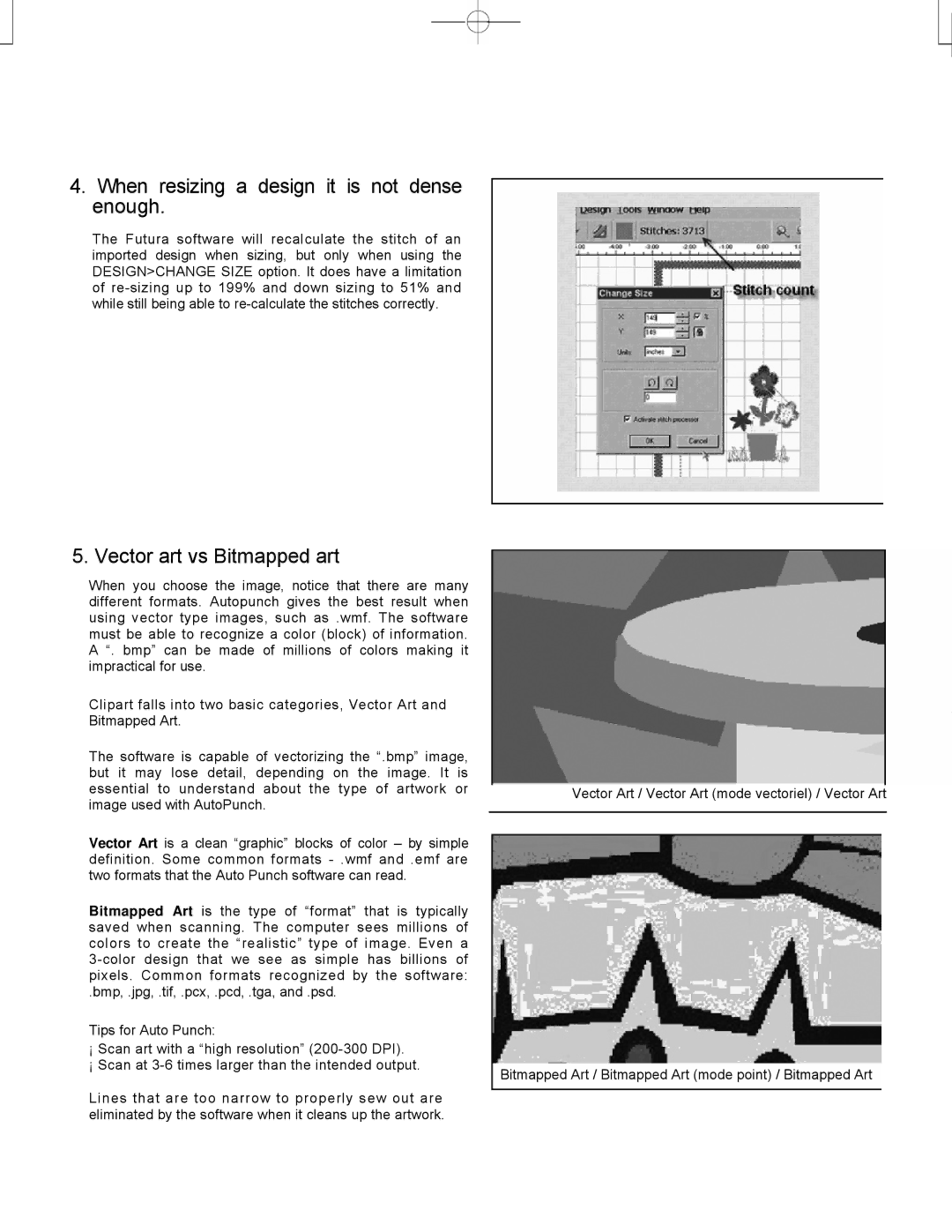 Singer CE-150 instruction manual When resizing a design it is not dense enough 