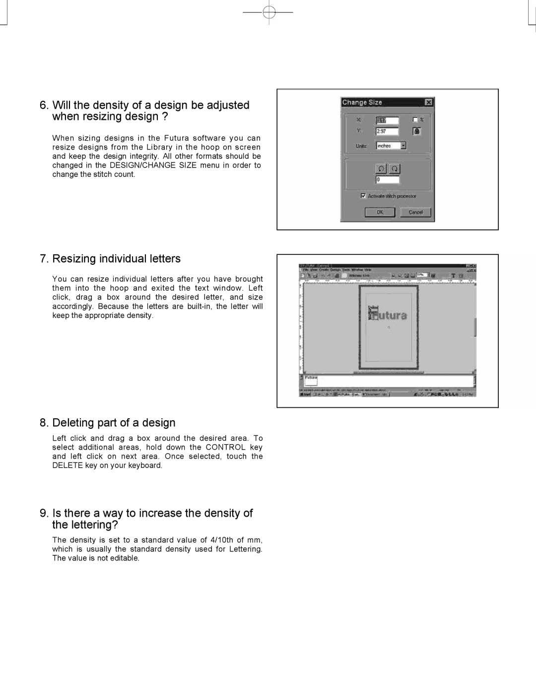 Singer CE-150 instruction manual Resizing individual letters 