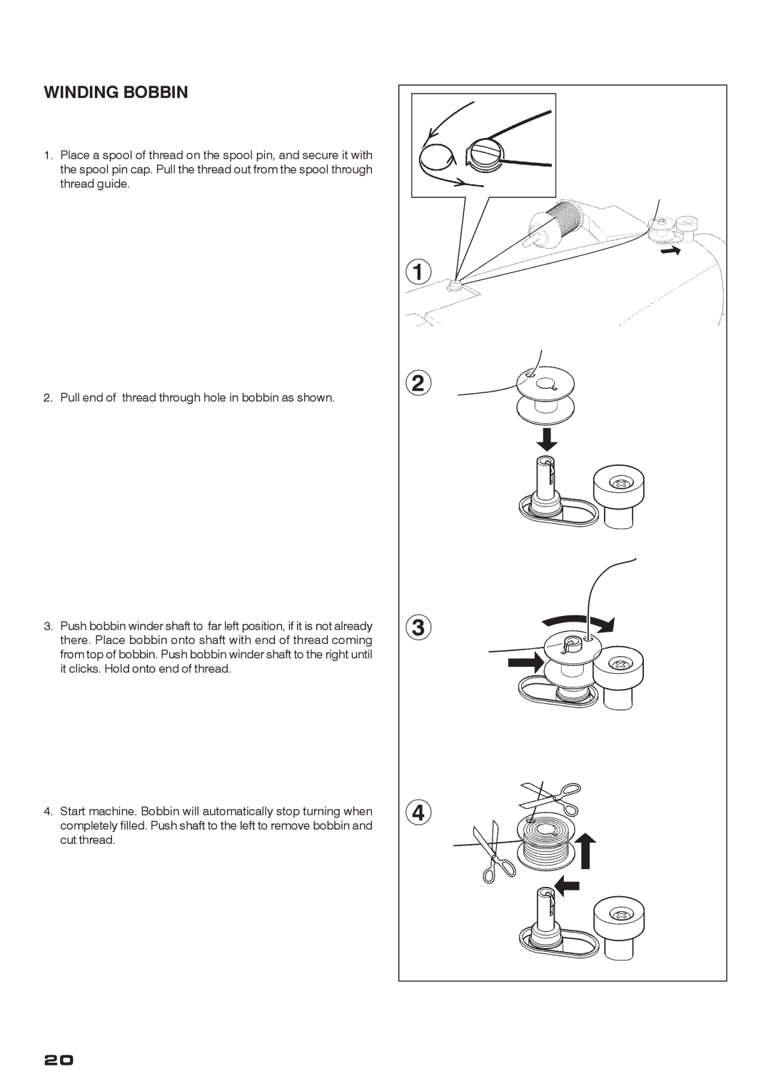 Singer CE-200 instruction manual Winding Bobbin 