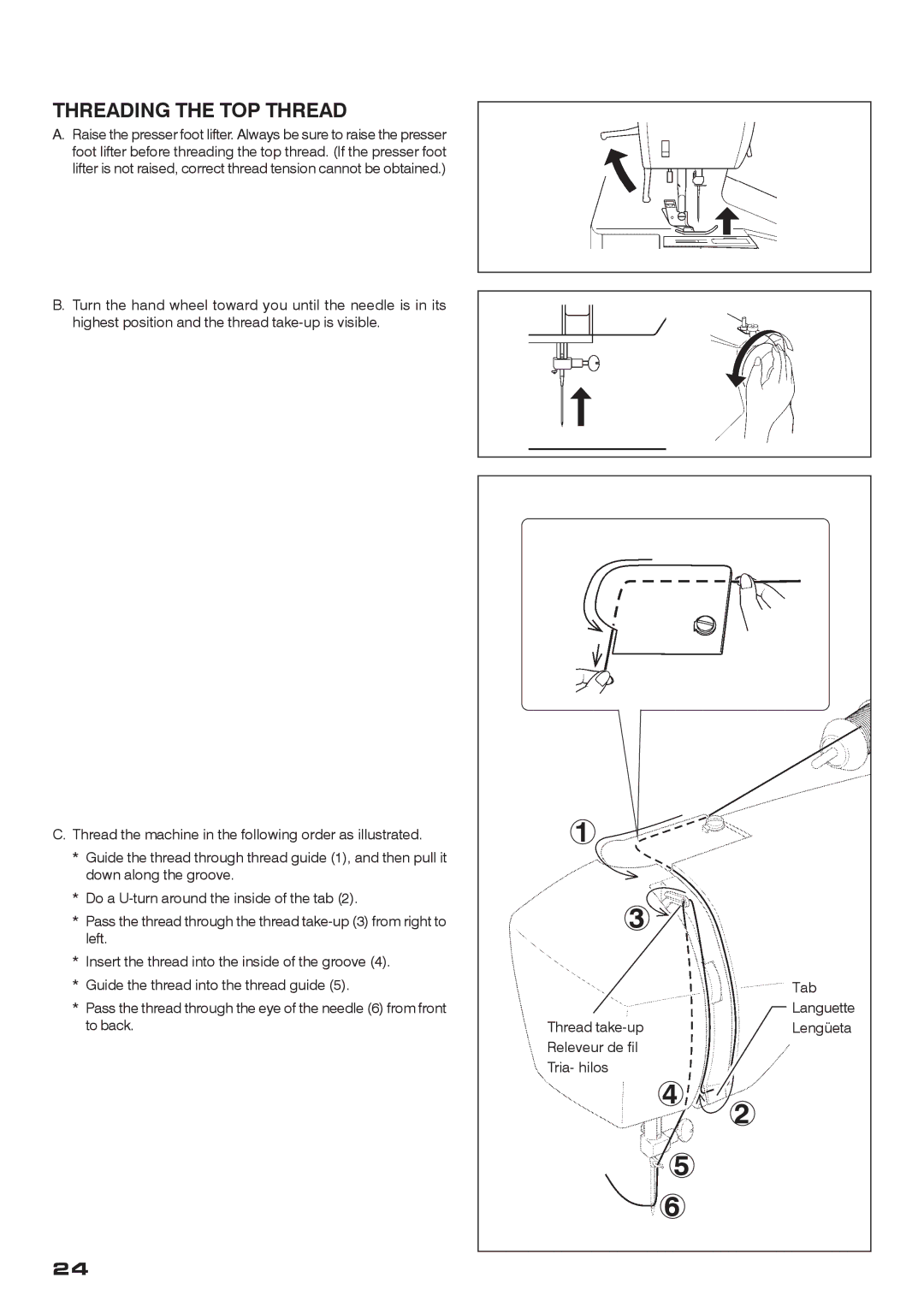 Singer CE-200 instruction manual Threading the TOP Thread 