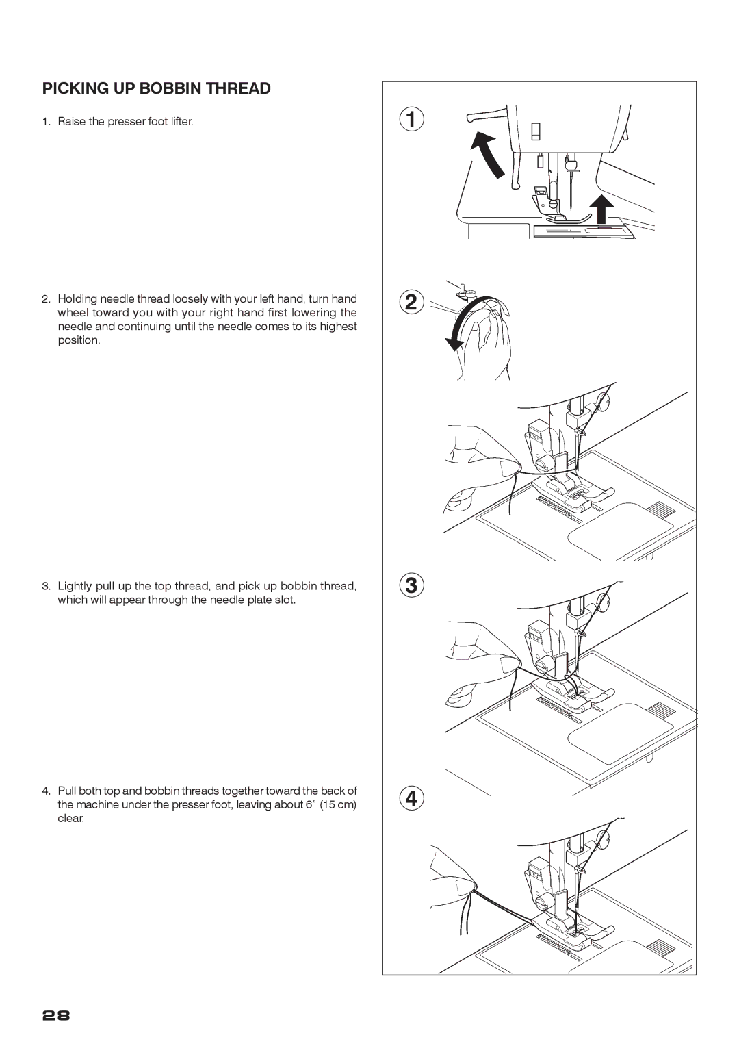 Singer CE-200 instruction manual Picking UP Bobbin Thread 