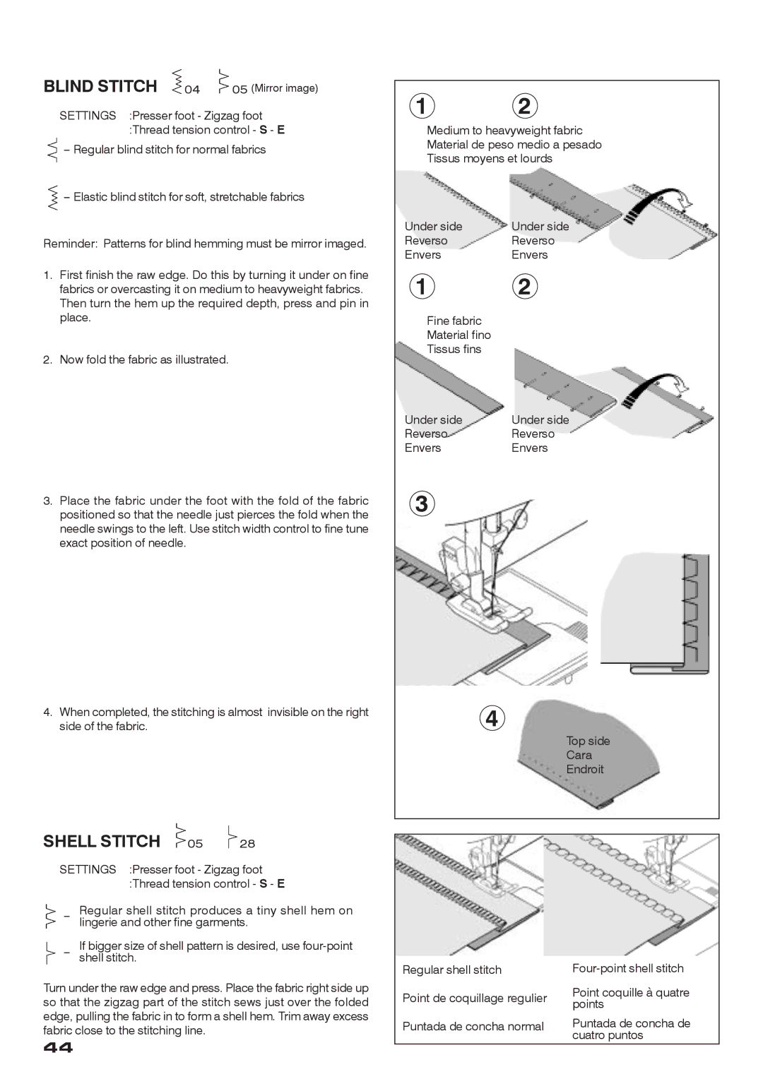 Singer CE-200 instruction manual Shell Stitch 