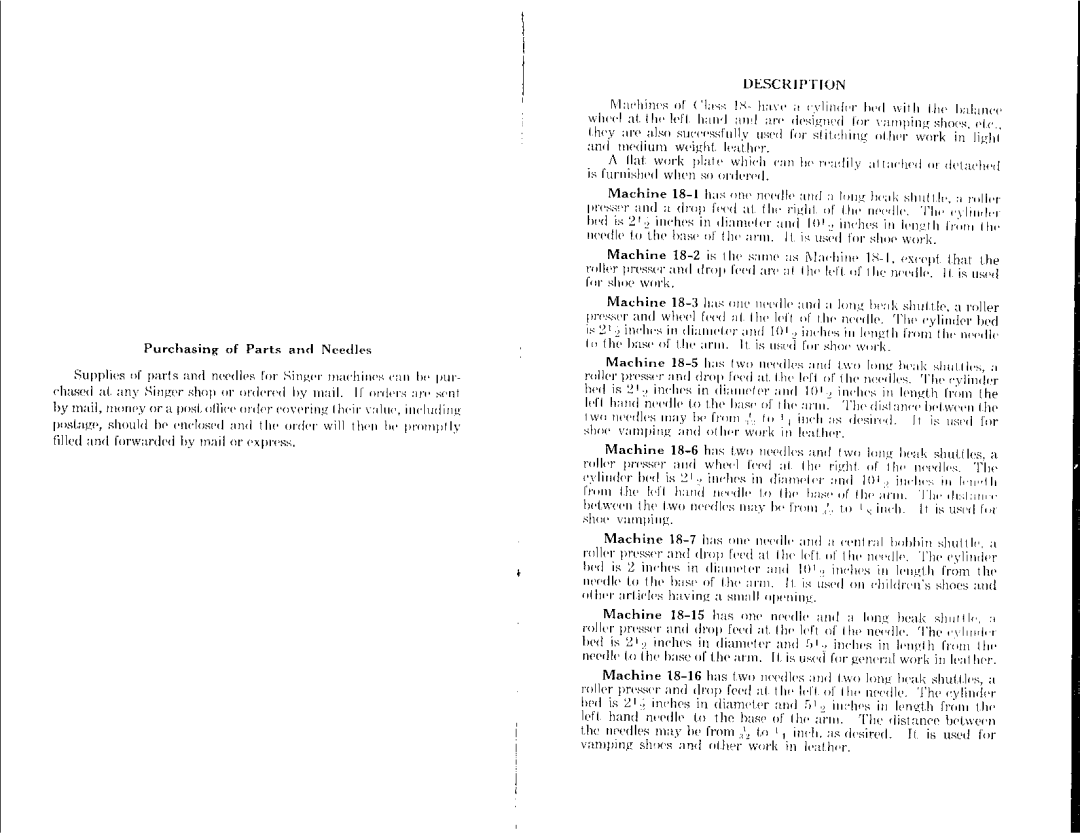 Singer CLASS 18 manual 