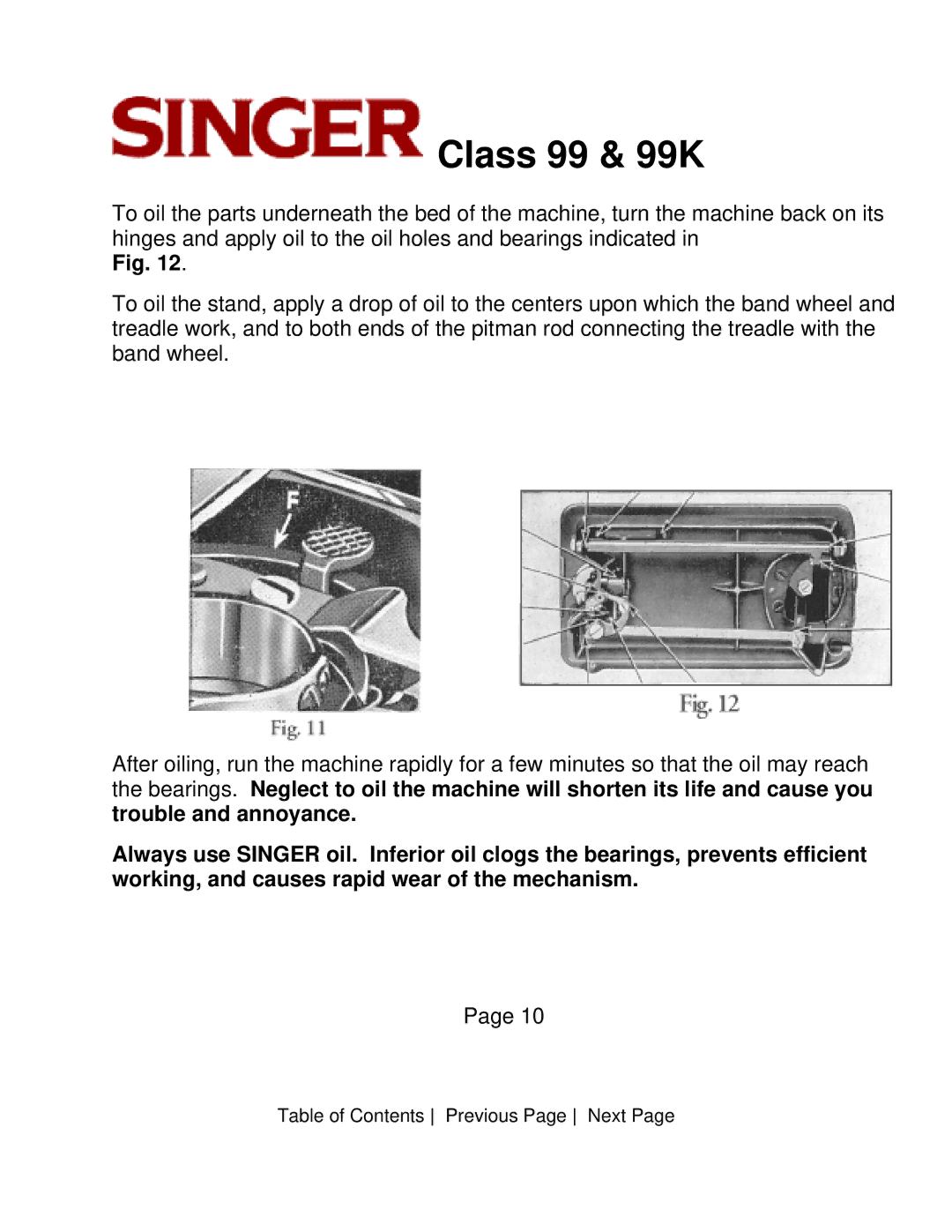 Singer CLASS 99 instruction manual Class 99 & 99K 