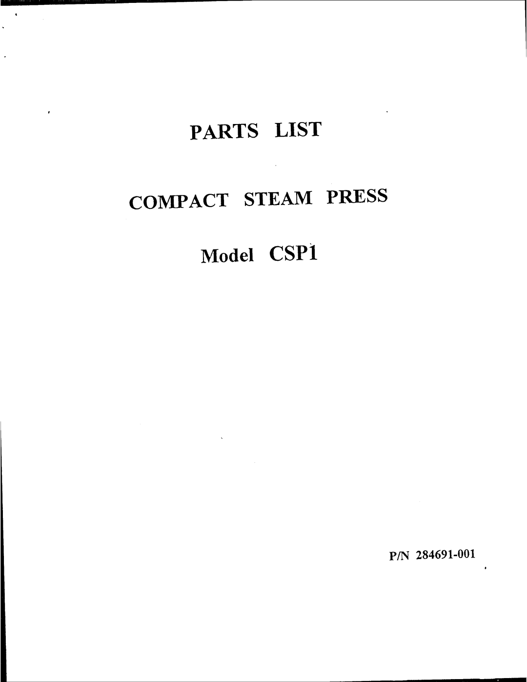 Singer CSP1 manual 