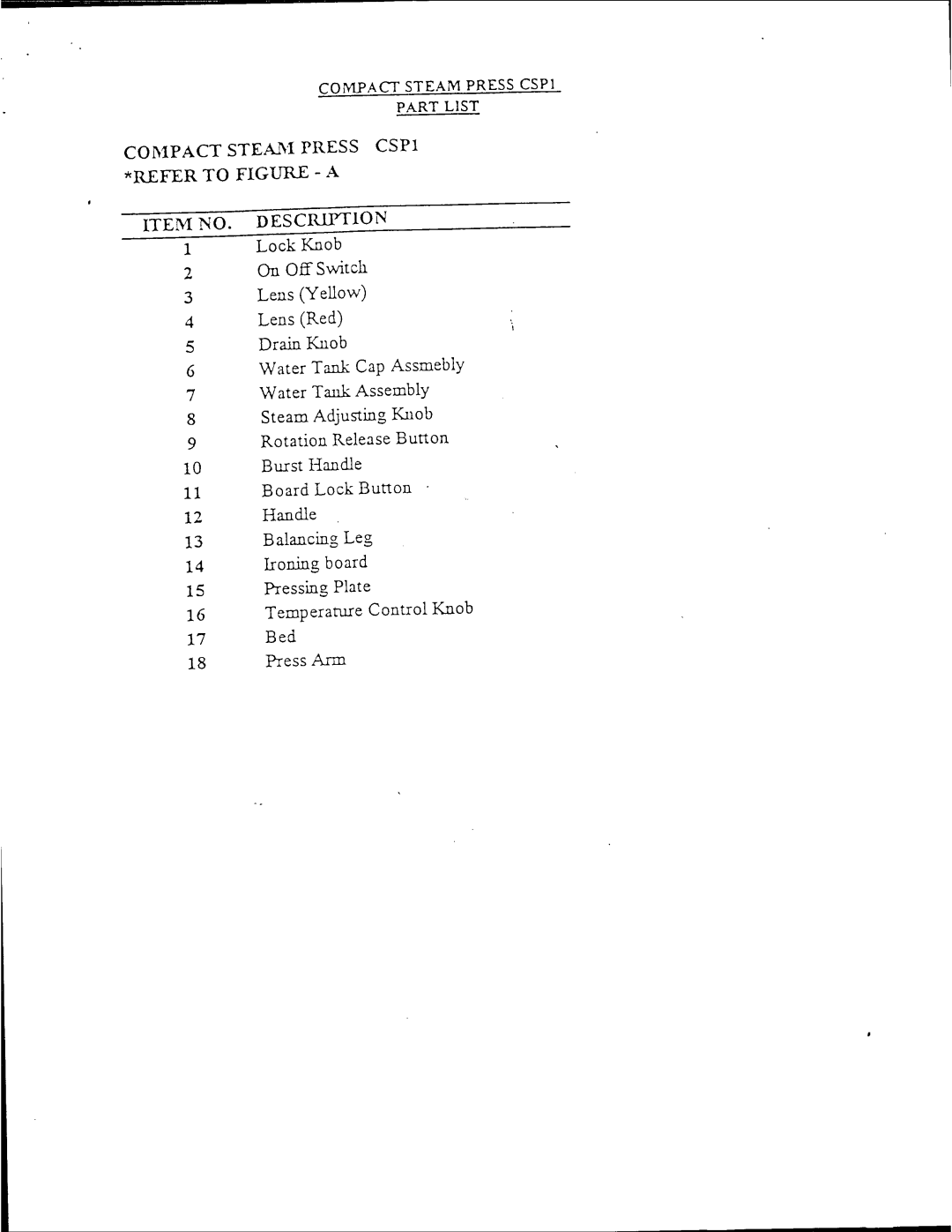 Singer CSP1 manual 
