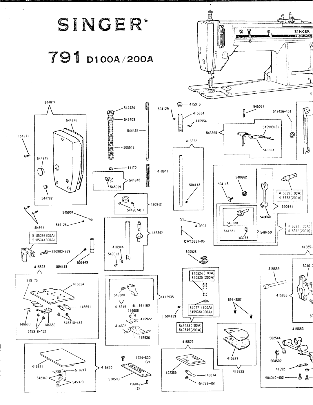 Singer 791D100A, D200A manual 