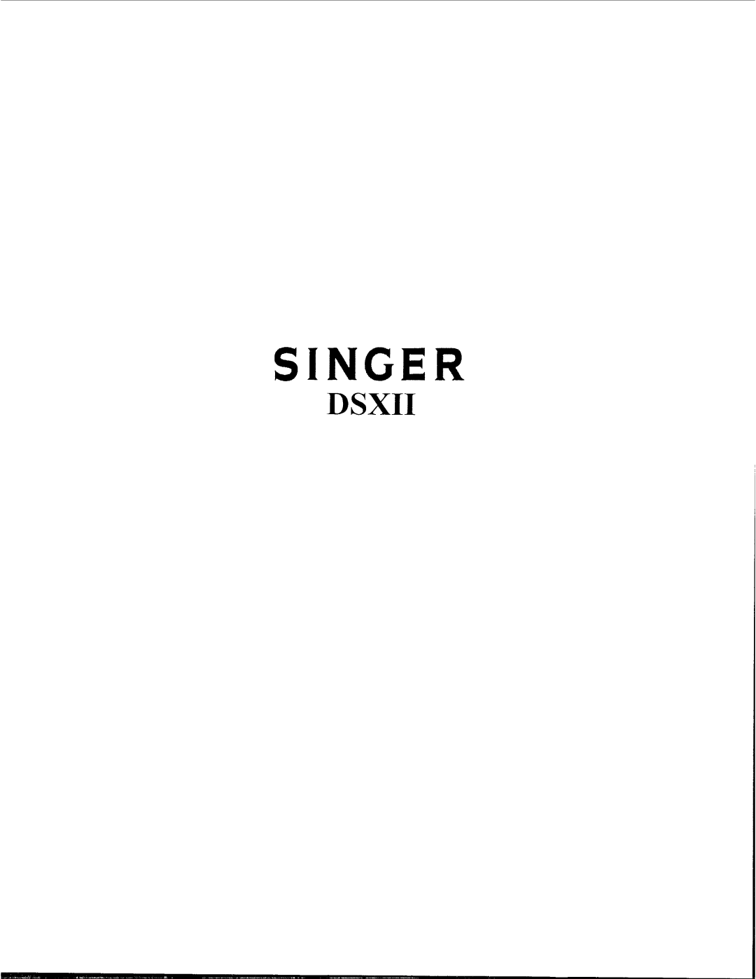 Singer DSXII manual 