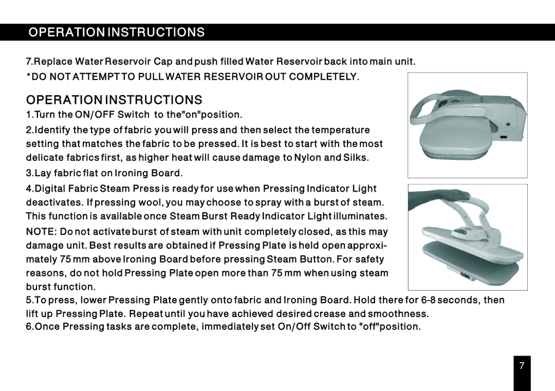 Singer ESP 2 instruction manual Operation Instructions 