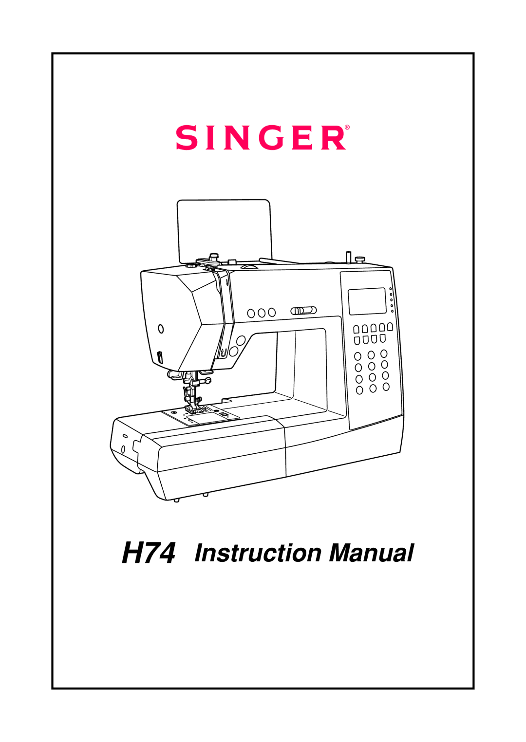 Singer H74 instruction manual 