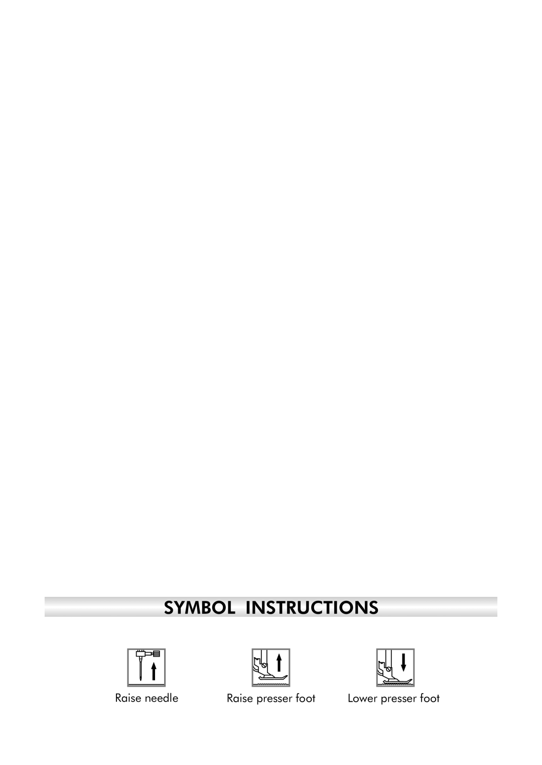 Singer H74 instruction manual Symbol Instructions 