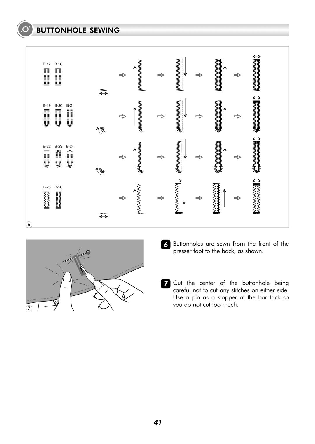 Singer H74 instruction manual 17 B-18 19 B-20 B-21 22 B-23 B-24 25 B-26 