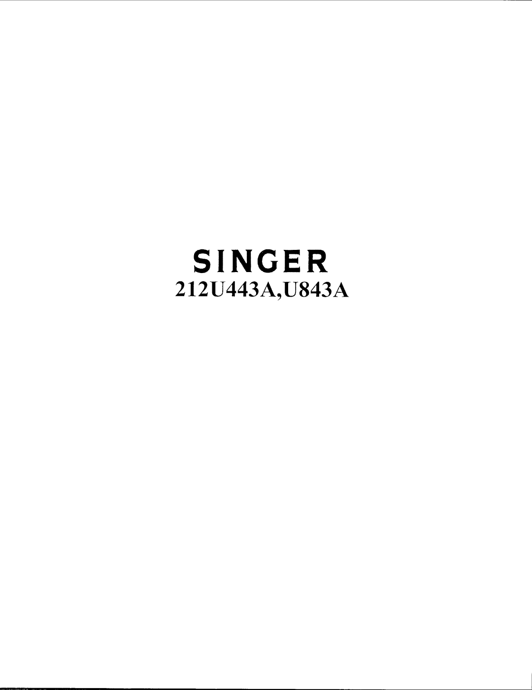 Singer 212U443A, U843A manual 