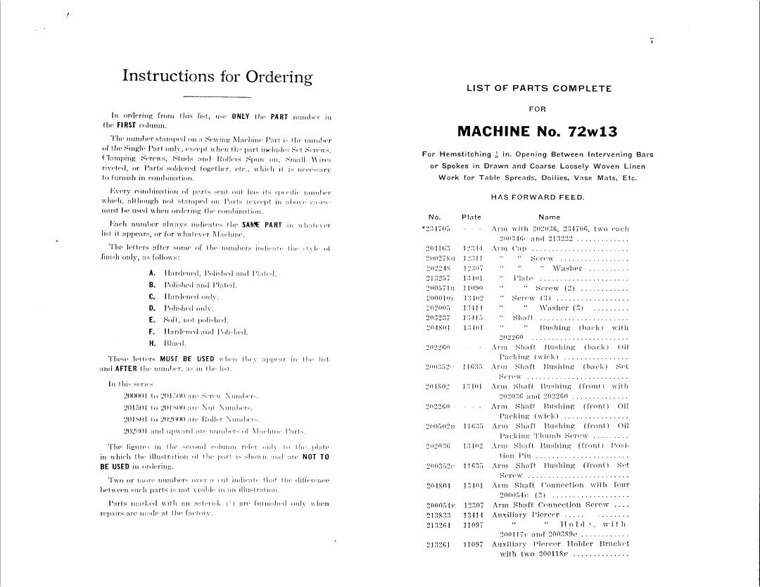 Singer W18, 72W13 manual 