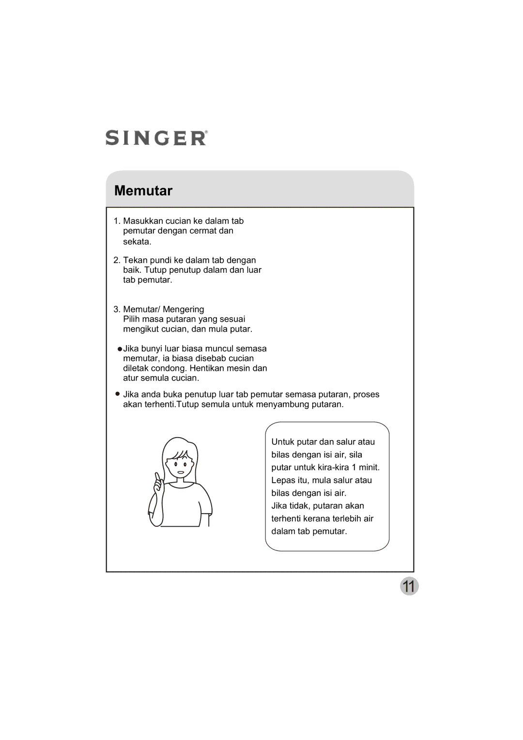 Singer WT5113 user manual 0HPXWDU 