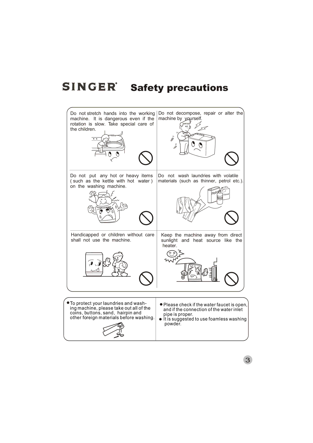 Singer WT5113 user manual Petrol 