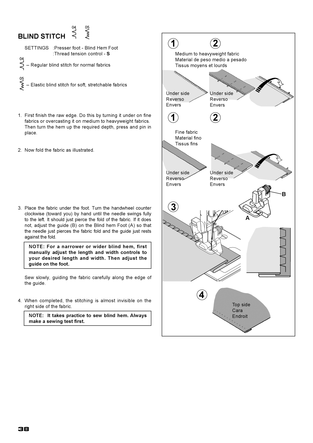 Singer XL-400 instruction manual Blind Stitch 