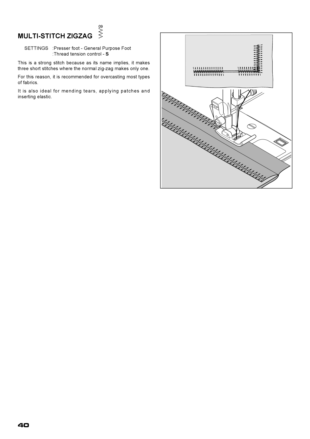 Singer XL-400 instruction manual Multi-Stitch Zigzag 