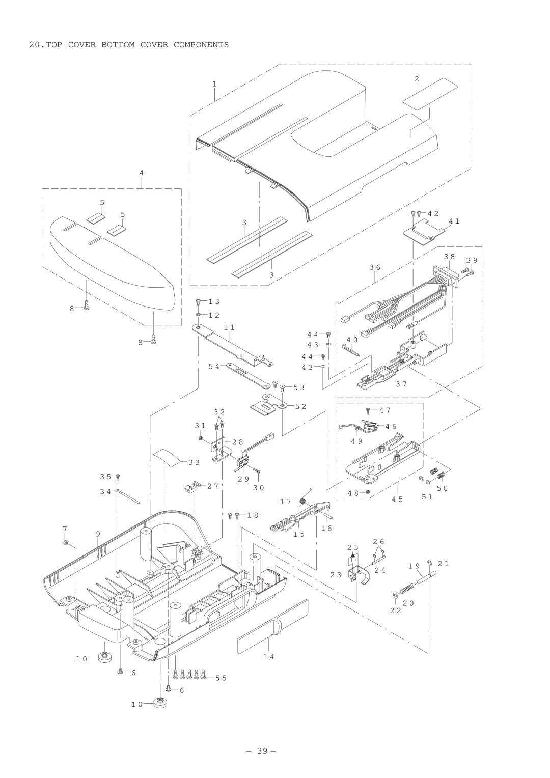 Singer XL-5000 manual TOP Cover Bottom Cover Components 