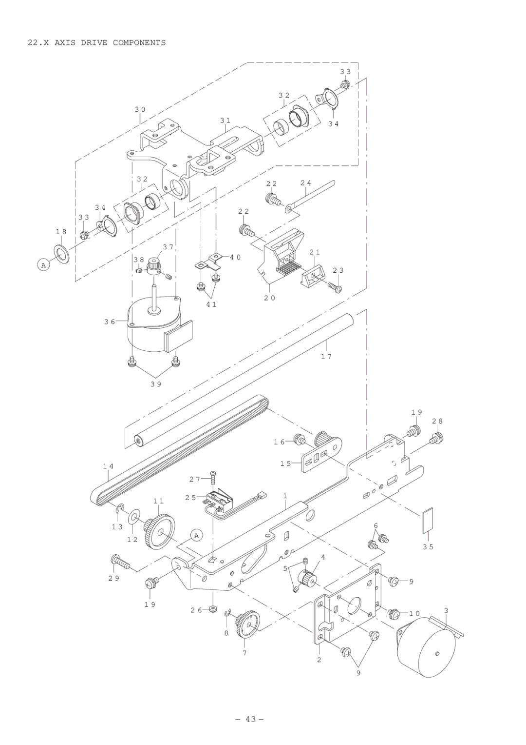 Singer XL-5000 manual Axis Drive Components 