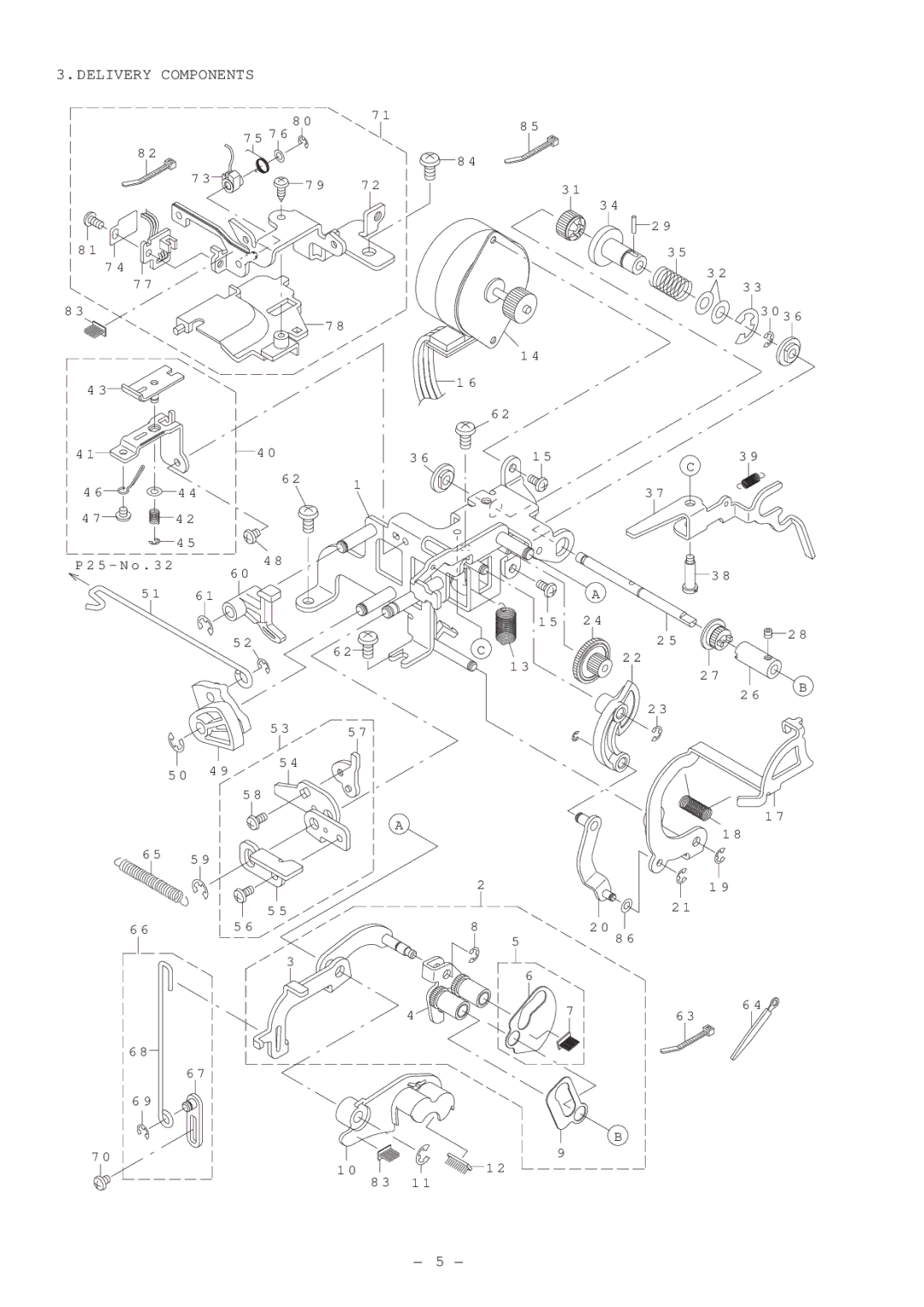 Singer XL-5000 manual Delivery Components 