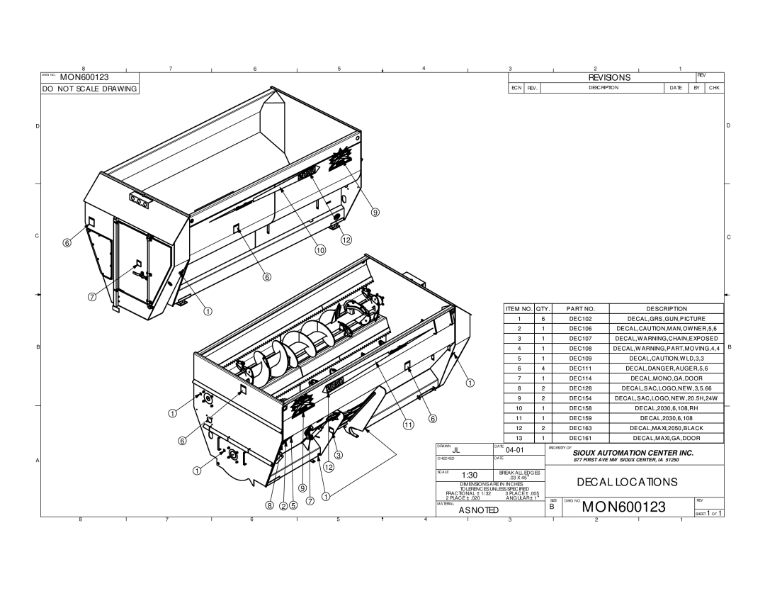 Sioux Tools 2050 manual MON600123, Revisions 