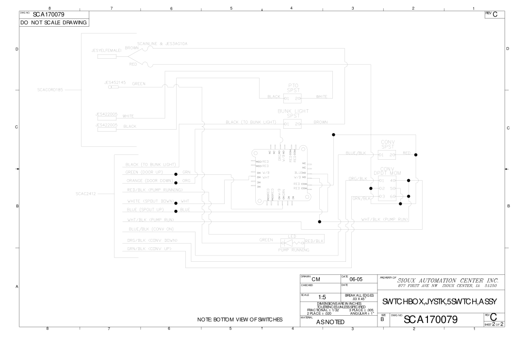 Sioux Tools 2050 manual DWG NO. SCA170079 