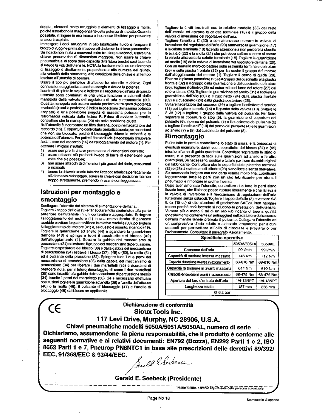 Sioux Tools 5050N5051AL5050AL manual 