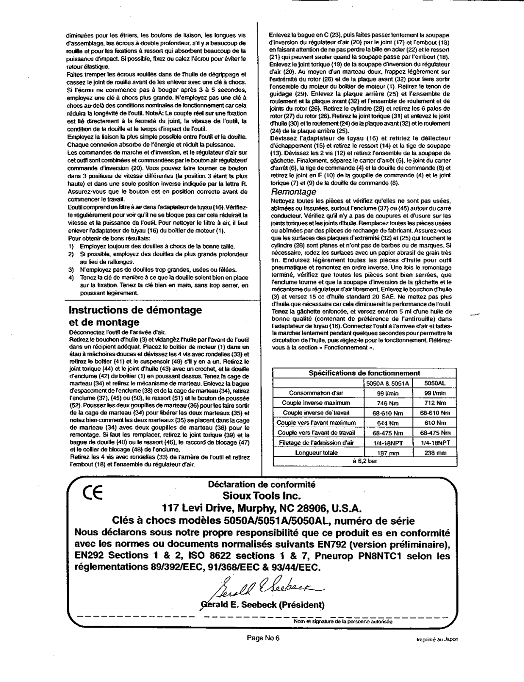 Sioux Tools 5050N5051AL5050AL manual 