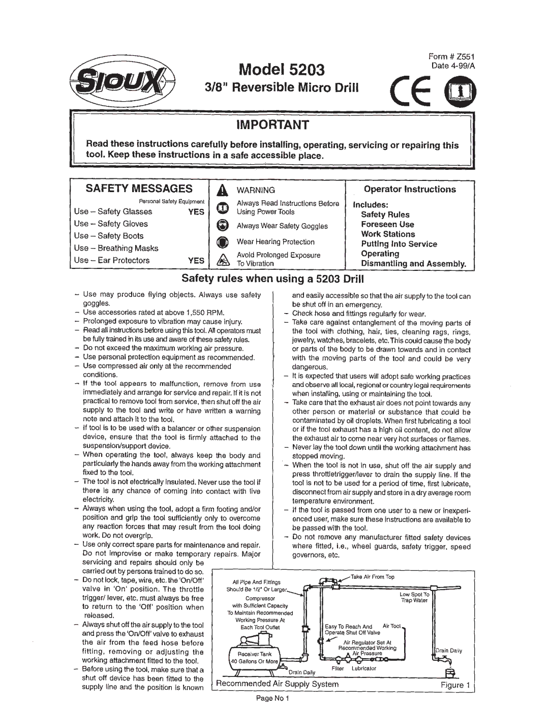 Sioux Tools 5203 manual Ores seen Use 