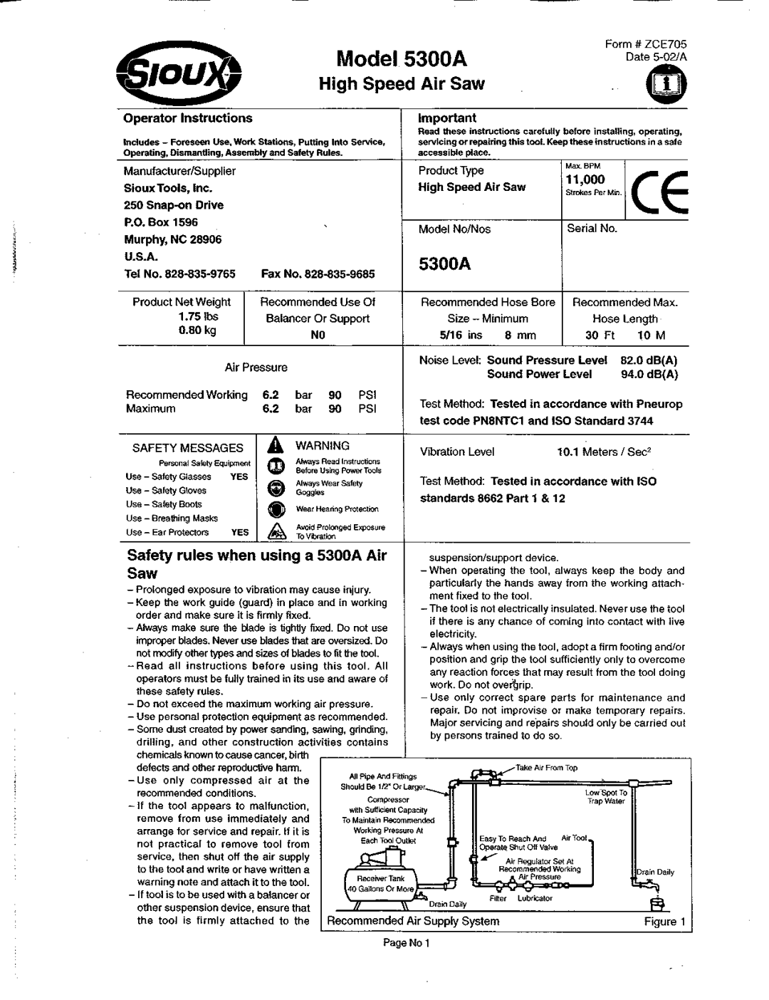 Sioux Tools 5300A manual 