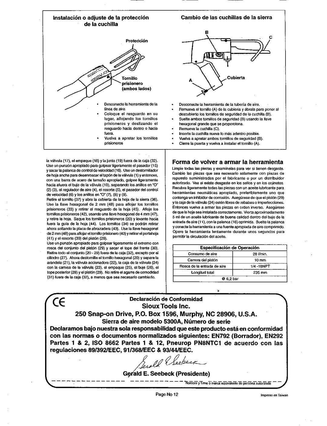 Sioux Tools 5300A manual 