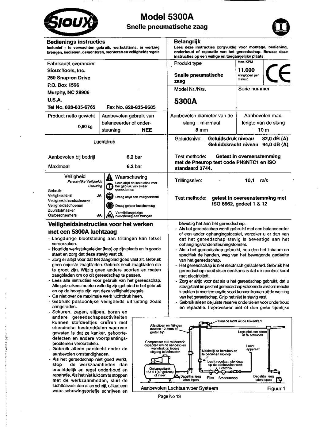 Sioux Tools 5300A manual 