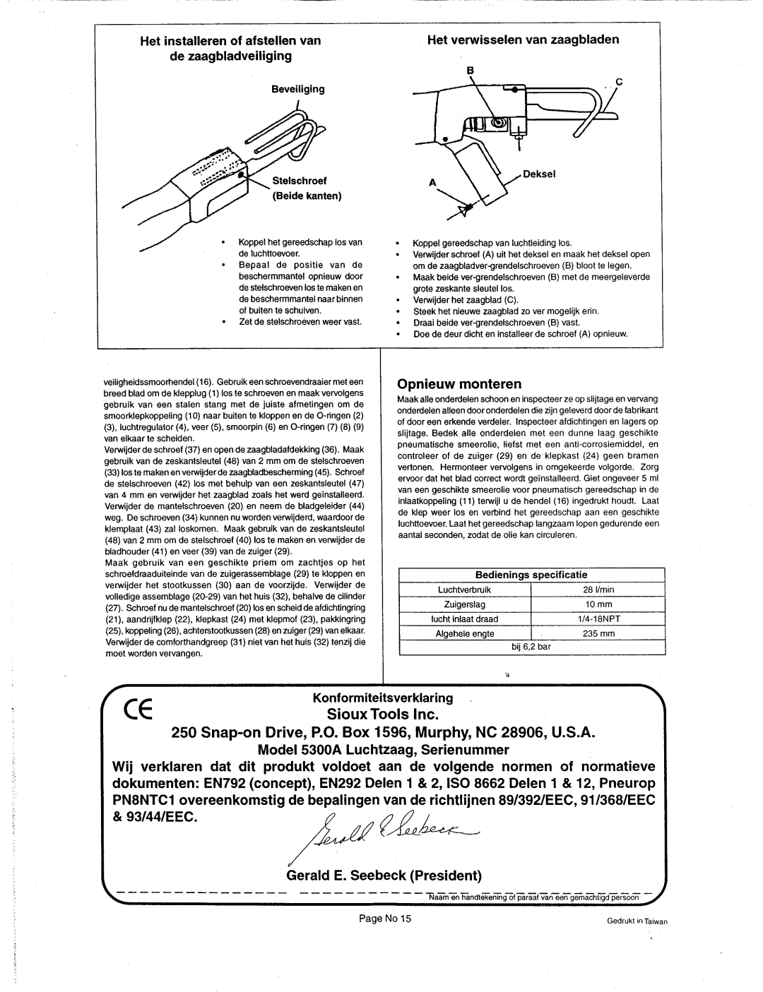 Sioux Tools 5300A manual 