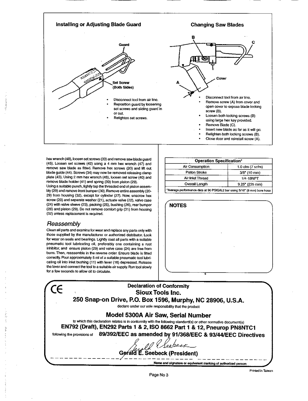 Sioux Tools 5300A manual 