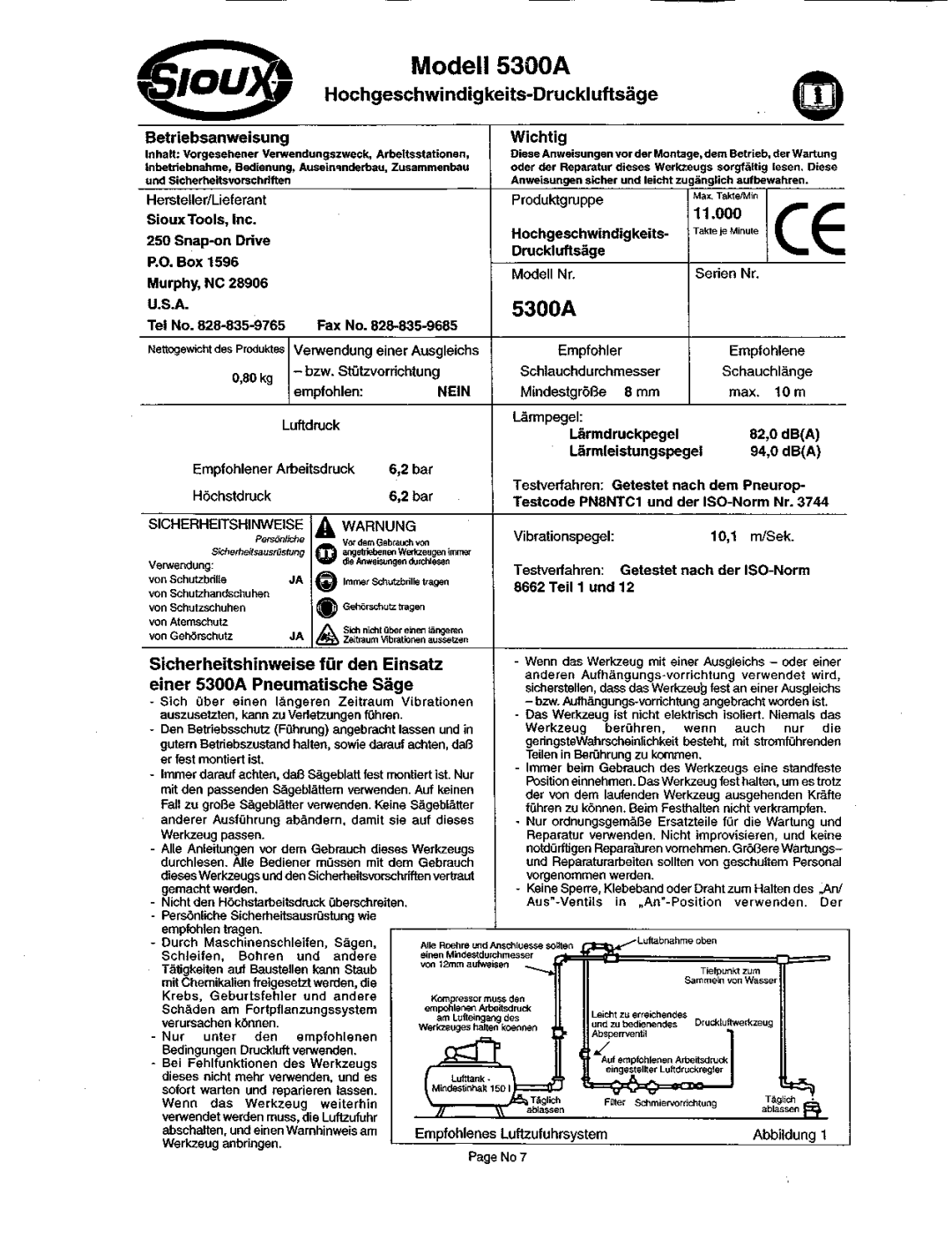 Sioux Tools 5300A manual 