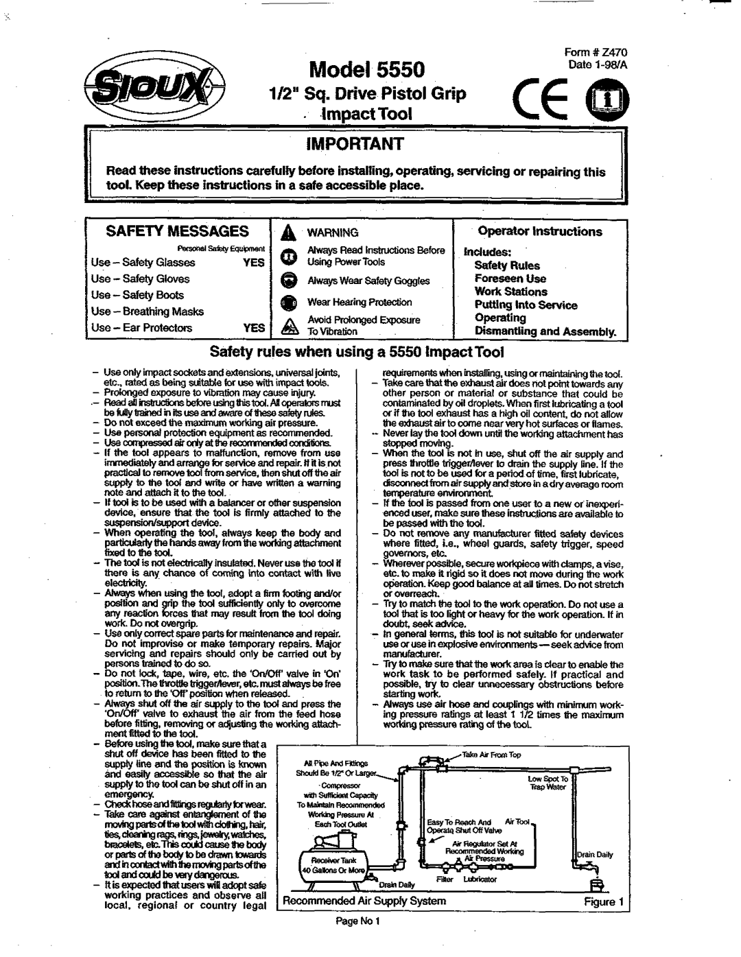 Sioux Tools 5550 manual ? @, ImpactTool 