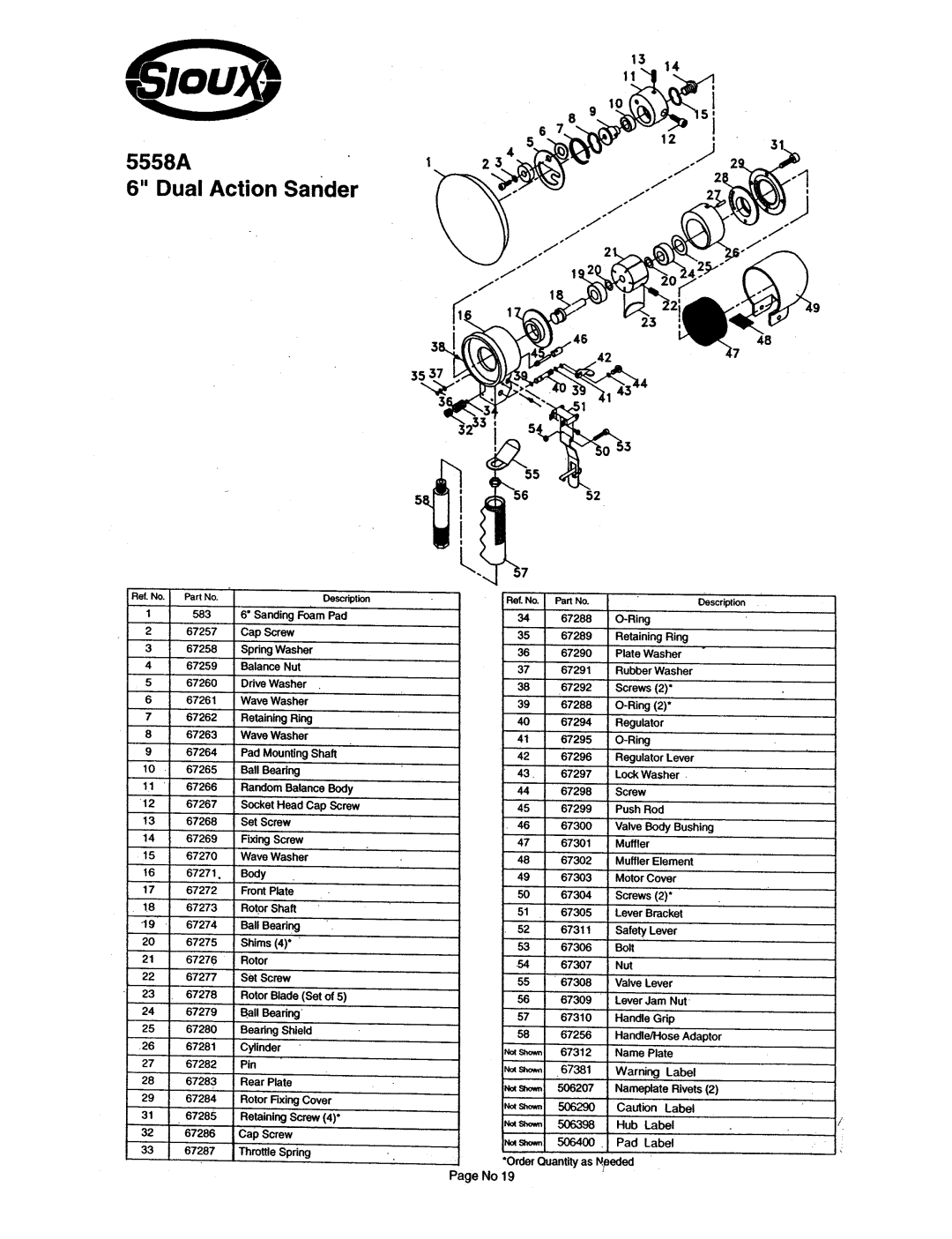 Sioux Tools 5558A manual 