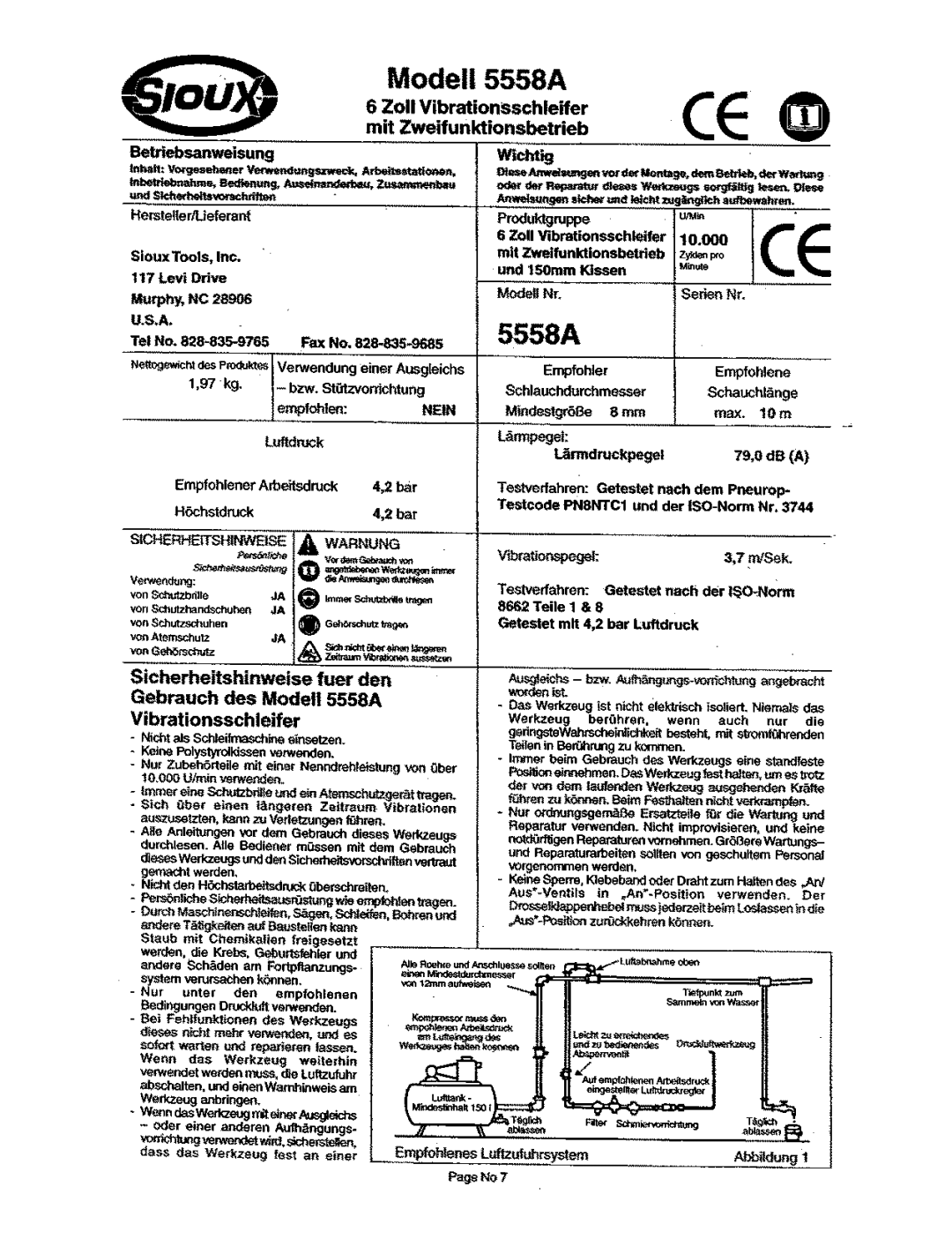 Sioux Tools 5558A manual 