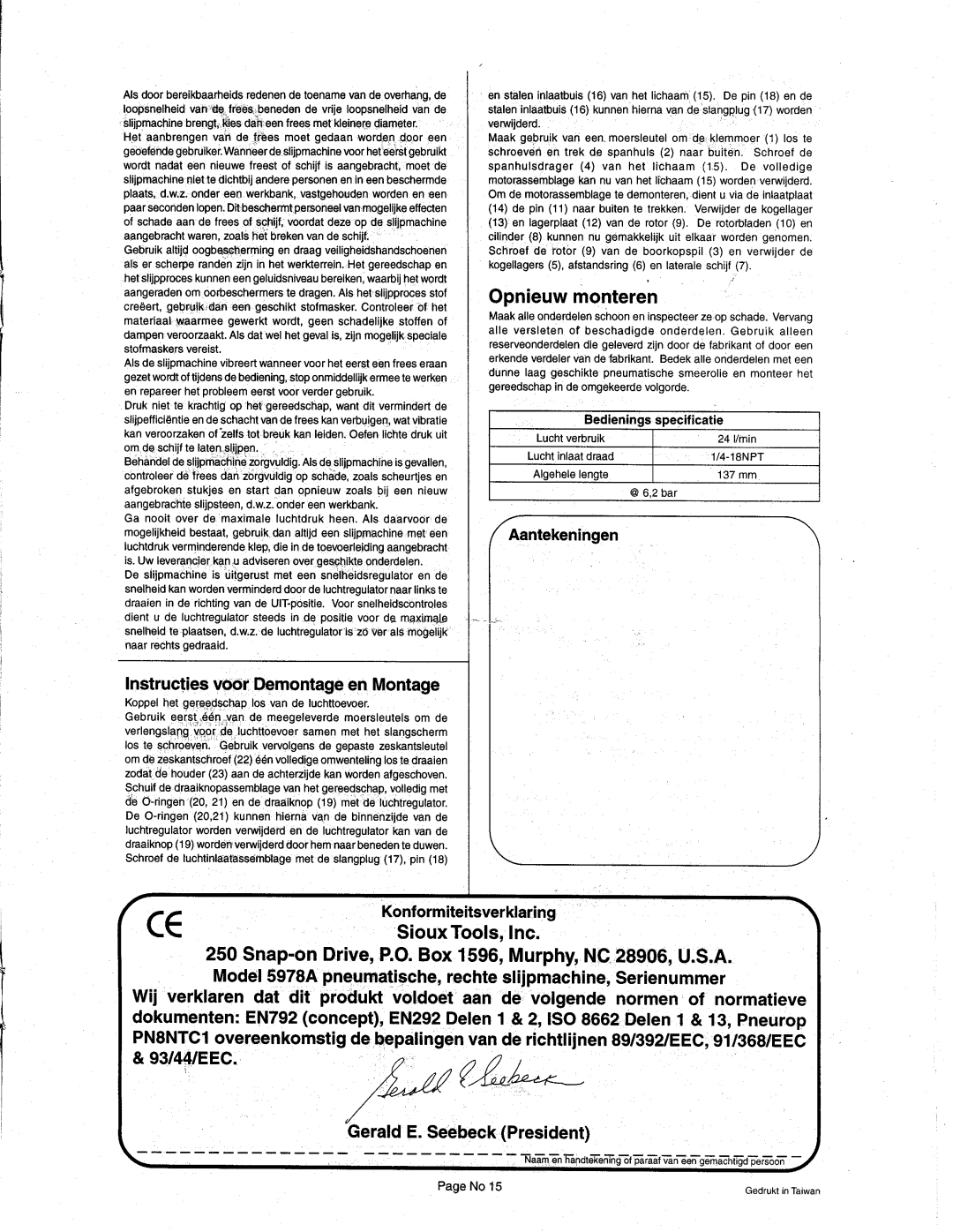 Sioux Tools 5978A manual 