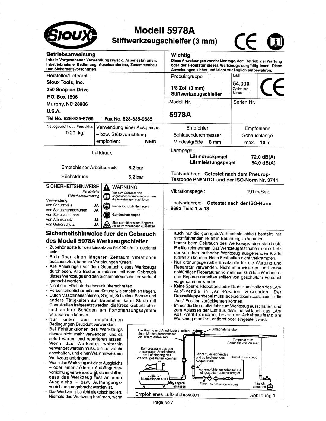 Sioux Tools 5978A manual 