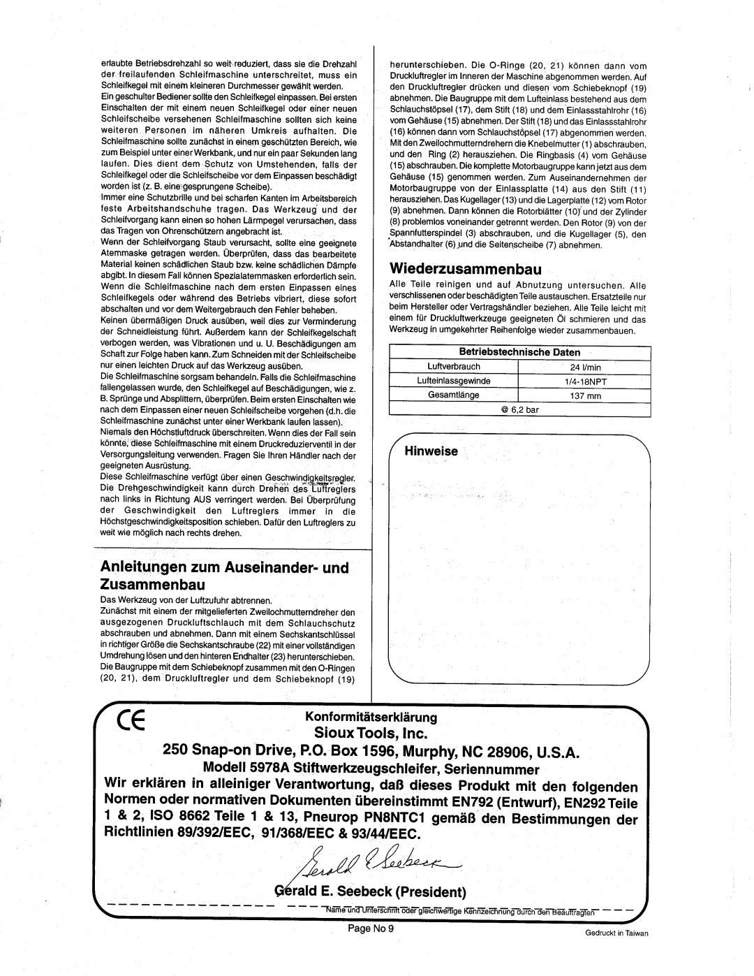 Sioux Tools 5978A manual 