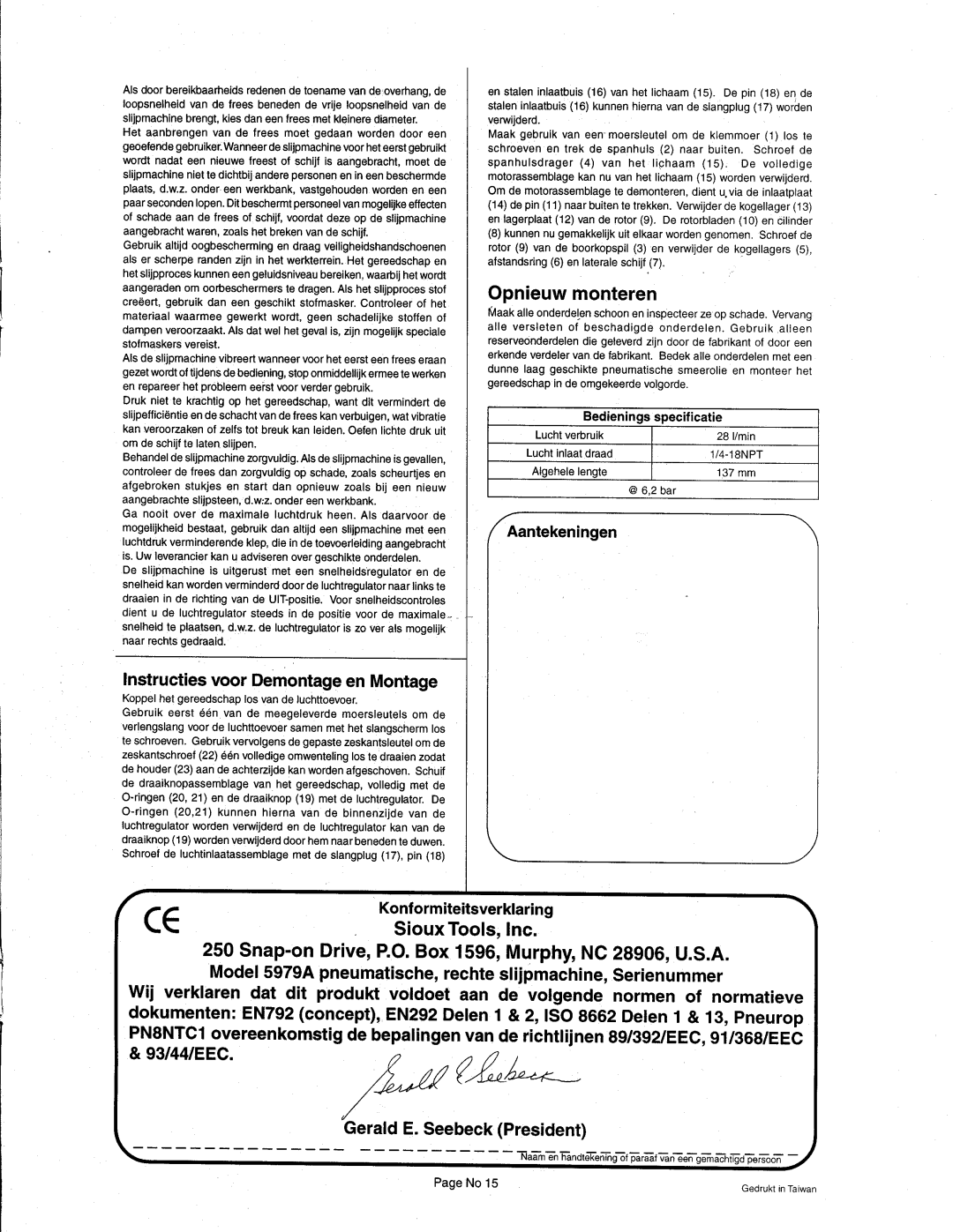 Sioux Tools 5979A manual 