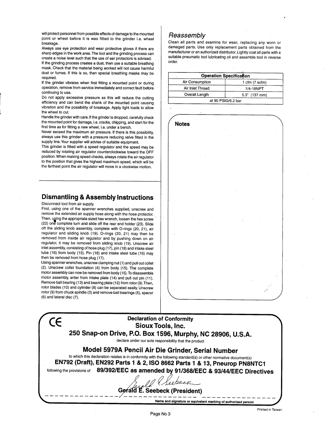 Sioux Tools 5979A manual 